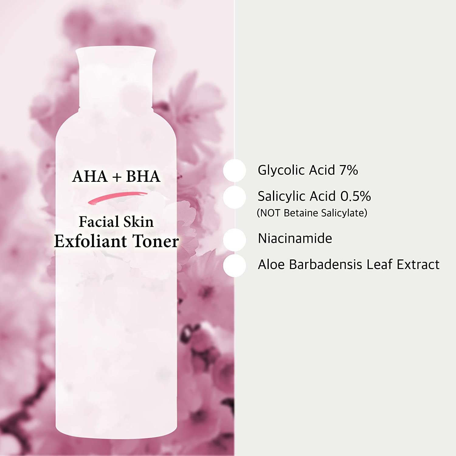 AHA BHA Facial Toner with Glycolic Acid 200ml