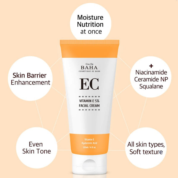 EC Tocopheryl acetate (Vitamin E) 5% with Niacinamide Facial Cream 120ml