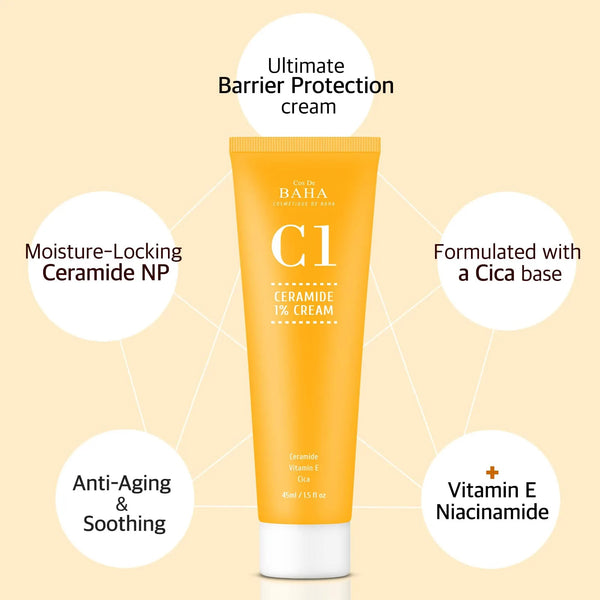 C1 Ceramide + Niacinamide Serum - Skin Nourishment, Hydration & Vitality, 1.5 Fl Oz (45ml)